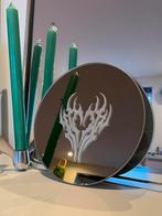 gegraveerde spiegel - donker glas, tribal design, Minder dan 50 cm, Rond, Nieuw, Ophalen of Verzenden