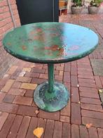 Vintage metalen bijzettafeltje, Ophalen, Tuin, Gebruikt, Minder dan 60 cm