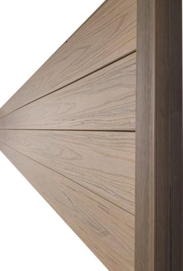 Composiet Rabatdelen - Bruin/teak/zwart - 390cm x 14,2cm beschikbaar voor biedingen