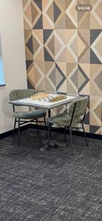 Antieke Schaaktafel met Stenen Schaakstukken Marmer Bord Met, Ophalen of Verzenden