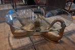 Bijzondere mooie salontafel met als onderstel houten zwanen, Antiek en Kunst, Ophalen