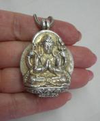 Zilveren ketting met boeddha amulet doos hanger nr.879, Sieraden, Tassen en Uiterlijk, Antieke sieraden, Verzenden, Zilver, Ketting