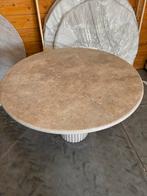 Travertin Eettafel - Stijlvol en Uniek 120cm, Huis en Inrichting, Tafels | Eettafels, Overige materialen, 100 tot 150 cm, Rond