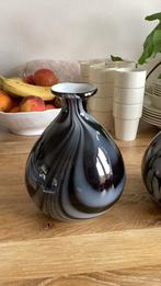Set van 2 glazen vazen, zwart /  grijs / wit, Ophalen of Verzenden, Nieuw, Glas, Minder dan 50 cm
