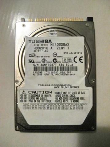 Toshiba MK4032GAX 40GB 5400rpm 2,5" IDE laptop harddisk beschikbaar voor biedingen
