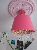 Roze Lamp met Kristallen, Gebruikt, Romantisch, Ophalen of Verzenden, Glas