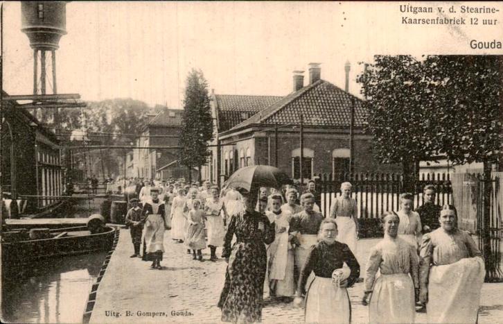 Gouda - Stearine Kaarsenfabriek - Uitgaan, Verzamelen, Ansichtkaarten | Nederland, Ongelopen, Zuid-Holland, 1920 tot 1940, Ophalen of Verzenden