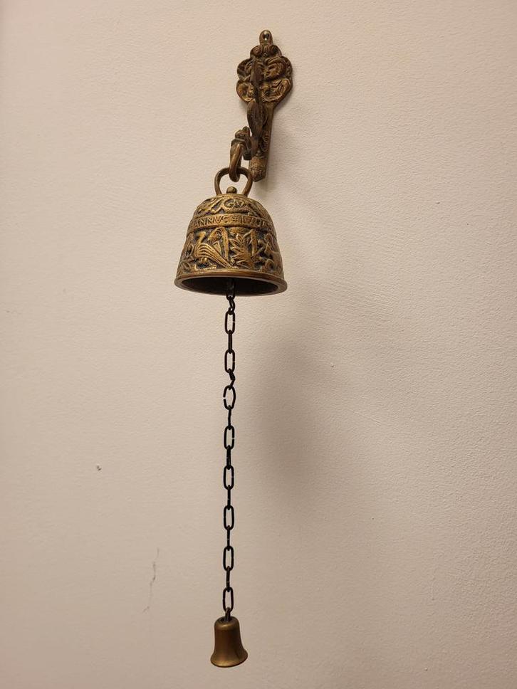 Vintage Koperen Bel - met de apostel Johannes Lukas Matheus, Huis en Inrichting, Woonaccessoires | Overige, Ophalen of Verzenden