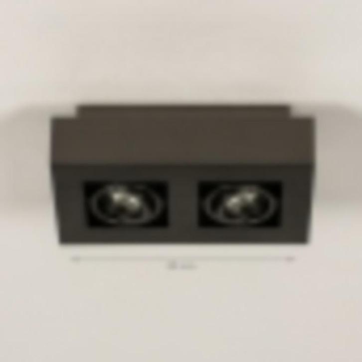 Dubbele Plafondspot, Huis en Inrichting, Lampen | Tafellampen, Zo goed als nieuw, Minder dan 50 cm, Metaal, Ophalen