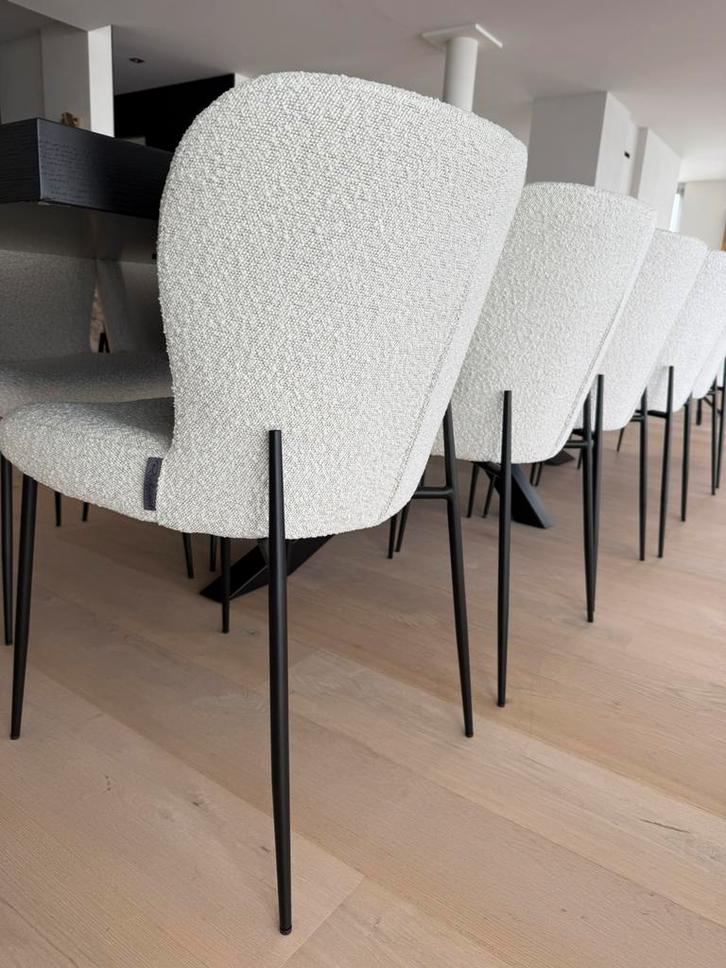 6 Richmond Darby boucle stoelen, Huis en Inrichting, Tafels | Eettafels, Zo goed als nieuw, 50 tot 100 cm, 200 cm of meer, Rechthoekig