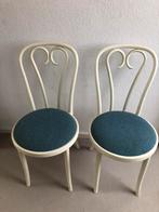 Vintage blauw-witte  stoelen, Huis en Inrichting, Stoelen, Blauw, Gebruikt, Vintage, Ophalen of Verzenden