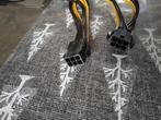 4 x voeding Y kabel (6 pins female naar 2 x 6+2 pins male), Ophalen of Verzenden, Gebruikt