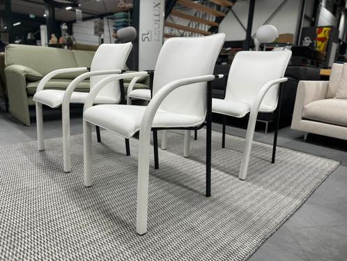 4 Nieuw Leolux Cimaronne Eetkamerstoel wit leer Design Stoel, Huis en Inrichting, Stoelen, Nieuw, Vier, Leer, Wit, Ophalen of Verzenden