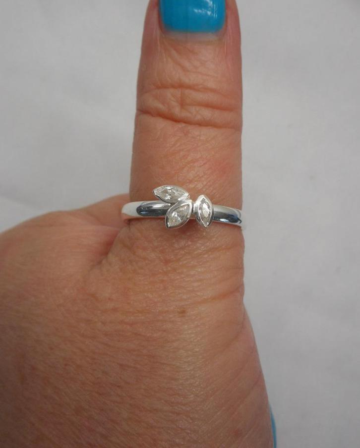Zilveren stapelring met stenen Spinning maat 17.25 nr.1685, Sieraden, Tassen en Uiterlijk, Ringen, Zo goed als nieuw, Dame, 17 tot 18