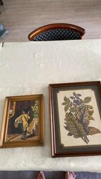 Geborduurde schilderijen, Huis en Inrichting, Ophalen of Verzenden, Zo goed als nieuw, Hout, Minder dan 50 cm