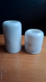 set van 2 marmeren waxinelichthouders vintage, Ophalen of Verzenden, Overige materialen, Minder dan 25 cm