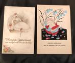 2 kaarten gefeliciteerd met geboorte dochter 1944, Ophalen of Verzenden, 1940 tot 1960, Gelopen, Kinderen