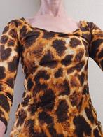 Just Cavalli shirt leopard luipaard dierprint XS, Bruin, Ophalen of Verzenden, Zo goed als nieuw, Lange mouw