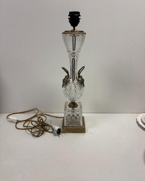 *Baccarat kristal en verbronsde tafellamp, Antiek en Kunst, Antiek | Lampen, Ophalen of Verzenden