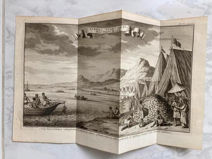 Paerel Visschery, voor Toute Koryn, Jan Caspar Philips, 1730, Antiek en Kunst, Kunst | Etsen en Gravures, Ophalen of Verzenden