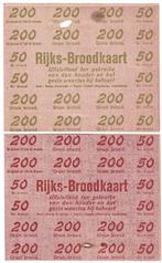 Distributiebonnen - Rijks-Broodkaart 2x - Broodkaart Oorlog, Nederland, Overige soorten, Overige typen, Verzenden