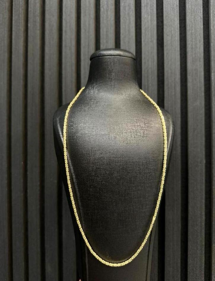 14K gouden koningsketting 65cm, Sieraden, Tassen en Uiterlijk, Kettingen, Zo goed als nieuw, Goud, Goud, Ophalen of Verzenden