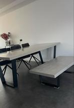 Stijlvolle salontafel marmer look, Ophalen, 100 tot 150 cm, Tot twee personen, 50 tot 100 cm