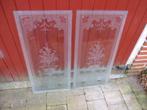83,5x40cm prachtige ruit / raam met ge-etst glas, Antiek en Kunst, Antiek | Woonaccessoires, Ophalen