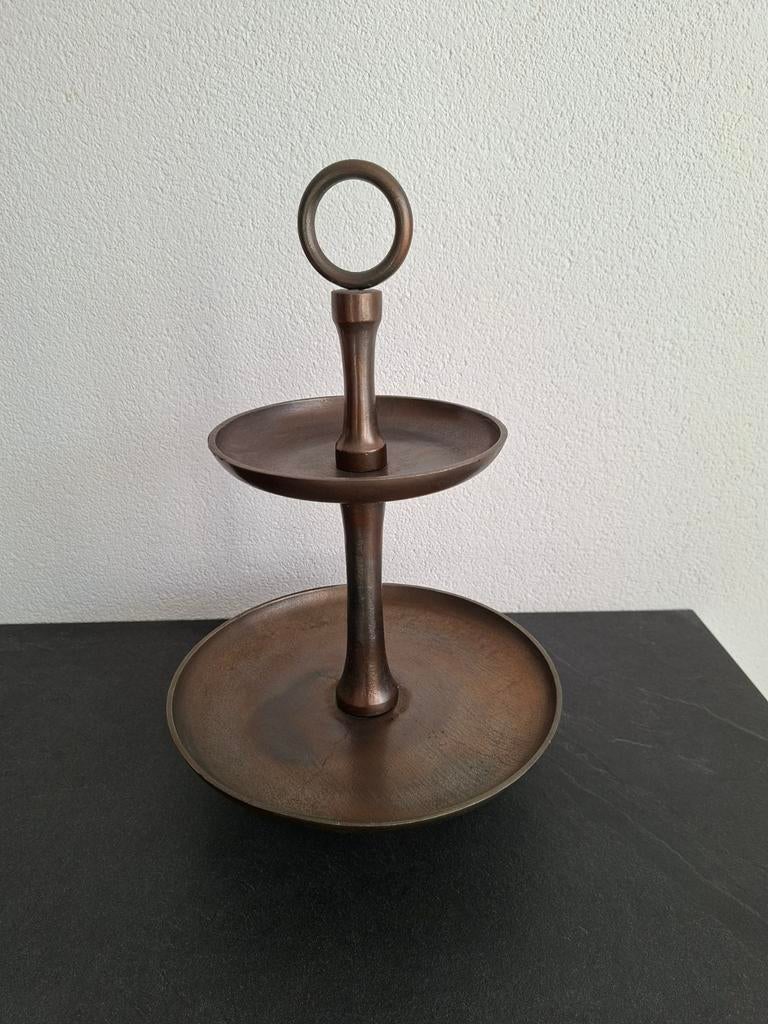 Lifestyle Etagiere 2-laags Bronskleurig - 47cm, Ophalen, Zo goed als nieuw