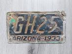 Kentekenplaat Arizona USA 1933 Nummerplaat Nummerbord, Auto's, Gebruikt, Ophalen of Verzenden