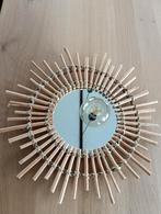 Wand spiegel rotan, Huis en Inrichting, Minder dan 50 cm, Rond, Ophalen of Verzenden, Zo goed als nieuw