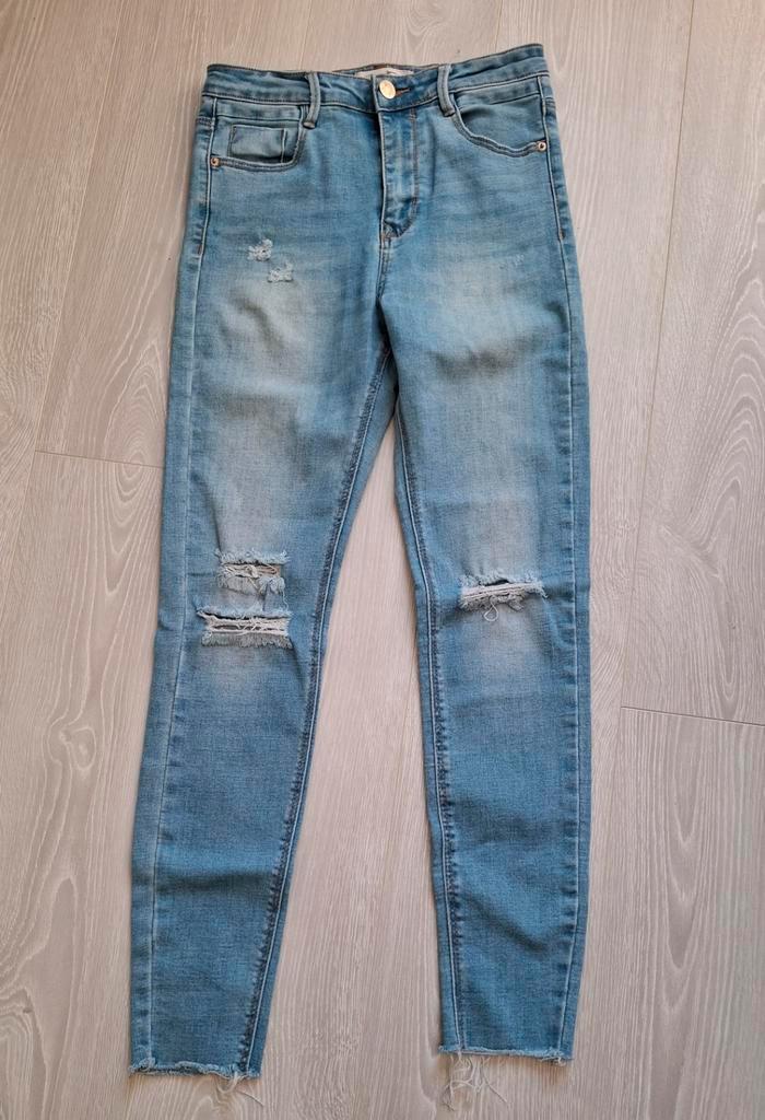 Gescheurde Hoge Jeans - Maat 36, Kleding | Dames, Spijkerbroeken en Jeans, Zo goed als nieuw, W28 - W29 (confectie 36), Blauw