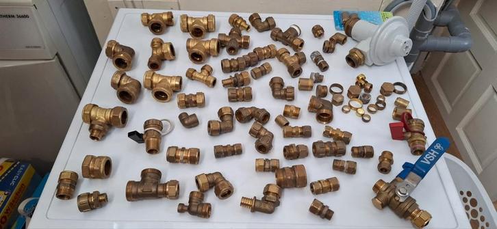 Koperen Fittingen - Diverse Maten en Types, Doe-het-zelf en Verbouw, Buizen en Afvoer, Gebruikt, Overige typen, Minder dan 2 meter