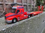 Liontoys Volvo NH Zwart transport met 3 as dieplader, Ophalen of Verzenden, Zo goed als nieuw, Bus of Vrachtwagen, Lion Toys