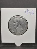 1 gulden 1843 Koning Willem II, 1 gulden, Zilver, Ophalen of Verzenden, Losse munt
