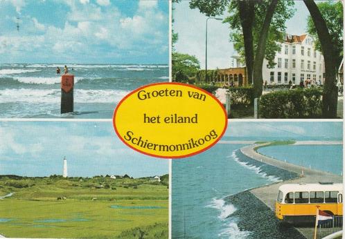 SCHIERMONNIKOOG Branding Panorama Hotel Bus Groeten, Verzamelen, Ansichtkaarten | Nederland, Gelopen, Waddeneilanden, 1960 tot 1980