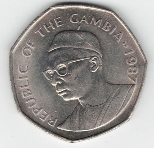 25-194 Gambia 1 dalasi 1987, Postzegels en Munten, Munten | Afrika, Losse munt, Overige landen, Verzenden