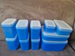 10delige Tupperware lade-busjes,blauw met transparant deksel, Ophalen of Verzenden, Zo goed als nieuw, Blauw, Bus of Trommel