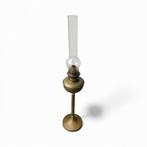 olielamp hoog model Antiek messing, Ophalen, Gebruikt, Metaal