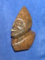 Shona serpentijn abstract mens beeldje/ buste Zimbabwe kunst, Ophalen of Verzenden