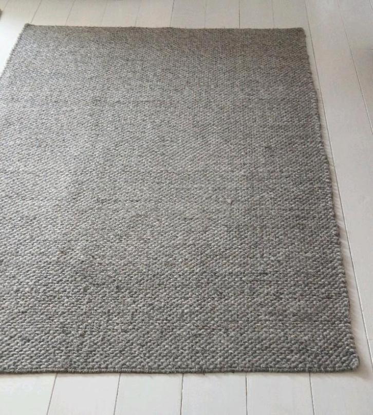 Grijs gemêleerd Wollen Vloerkleed, (Rugvista), Huis en Inrichting, Stoffering | Tapijten en Kleden, 100 tot 150 cm, 200 cm of meer