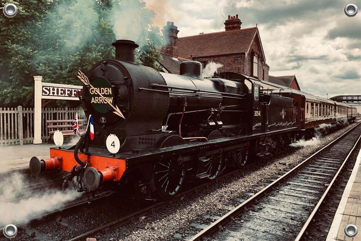 Tuinposter-Schuttingposter Bluebell Railway 105x70 cm (bxh), Tuin en Terras, Tuinwanddecoratie, Nieuw, Verzenden