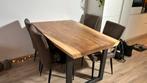 Houten Eettafel Boomstam Acacia151x97x79, Huis en Inrichting, Tafels | Eettafels, Ophalen, 100 tot 150 cm, Zo goed als nieuw, 150 tot 200 cm