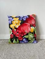 Vintage kussentje met fruit print, 29,5x28,5cm. Boho 90s, Verzenden, Gebruikt, Overige kleuren, Vierkant