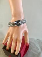Zamak armband (120) zwart/grijs crystal, Sieraden, Tassen en Uiterlijk, Armbanden, Met kristal, Overige materialen, Nieuw, Ophalen of Verzenden