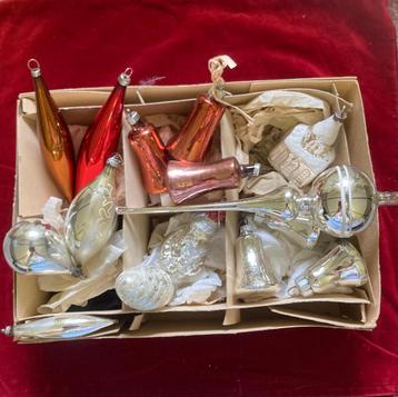 Assortiment 15 st nostalgisch kerstversiering jaren 50/60 beschikbaar voor biedingen