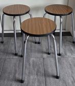 3 Vintage formica krukjes, Huis en Inrichting, Krukjes, Ophalen of Verzenden, Gebruikt, Hout