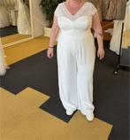 Jumpsuit / trouwjurk met broek maat 52, Ophalen, Zo goed als nieuw, Wit, Trouwjurk