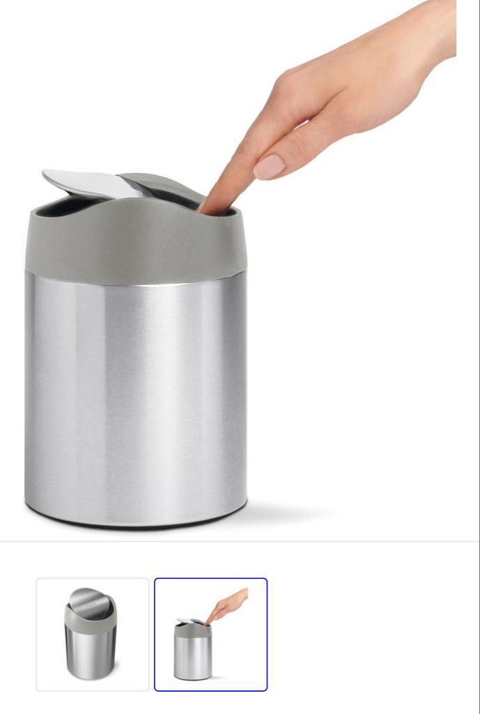 Simplehuman Mini Afvalbakje - Perfect voor Badkamer, Huis en Inrichting, Woonaccessoires | Prullenbakken, Zo goed als nieuw, Rvs