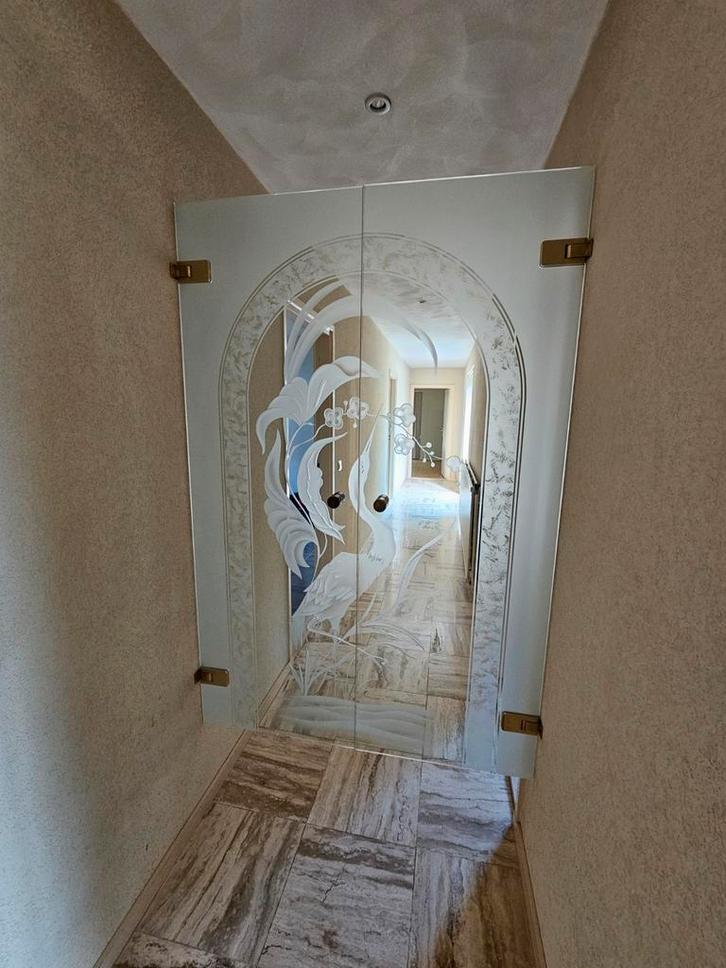 Glazen Klapdeuren met Uniek Design, Doe-het-zelf en Verbouw, Deuren en Horren, Zo goed als nieuw, Binnendeur, Minder dan 200 cm